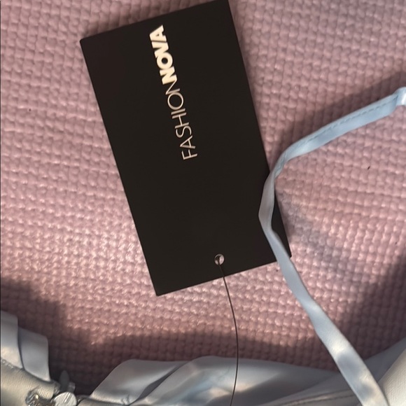 Fashion Nova Blue Ruched Off-Shoulder Midi Dress 37 - Picture 7 of 11